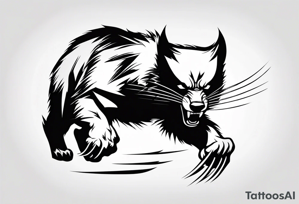 Wolverine animal runnig tattoo idea