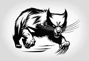 Wolverine animal runnig tattoo idea