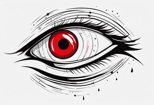 Bleeding one red eye sleeve tattoo design tattoo idea