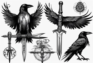 Raven with the sword tattoo idea