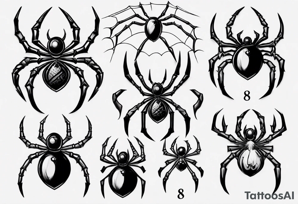 Spider with the number 8 on its back tattoo idea
