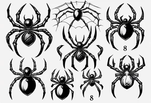 Spider with the number 8 on its back tattoo idea