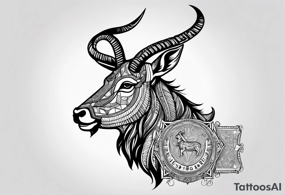 capricorn with sunglasses and shotgun tattoo idea