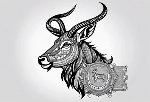 capricorn with sunglasses and shotgun tattoo idea