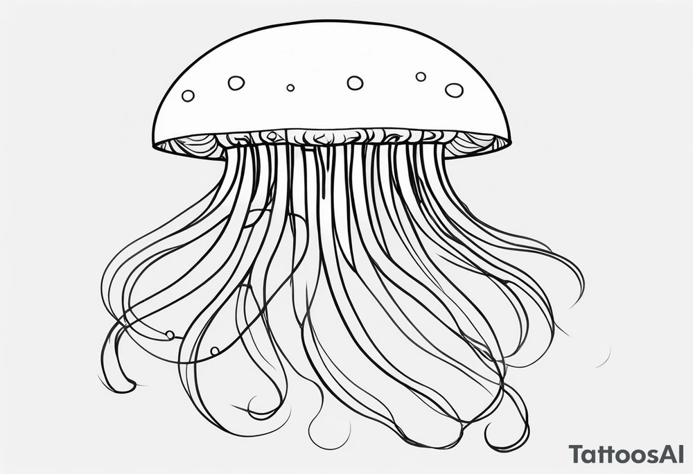 jellyfish with a small head and long tentacles tattoo idea