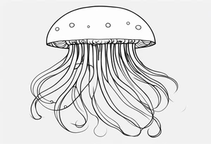 jellyfish with a small head and long tentacles tattoo idea