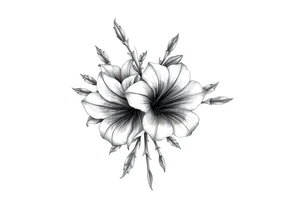 Gladiolus and naricuss  flowers on forearm tattoo idea