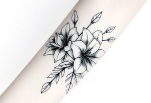 roses and lilies tattoo idea