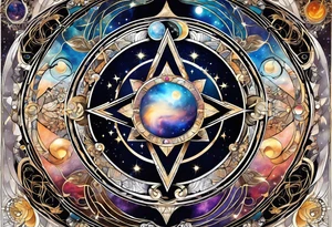 Astrology, Gemini, Natal Chart, angelic, vision, planetary, yin yang, the moon, spiritual third eye, mystical armband tattoo idea