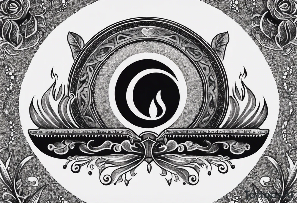 money and fire and love tattoo idea