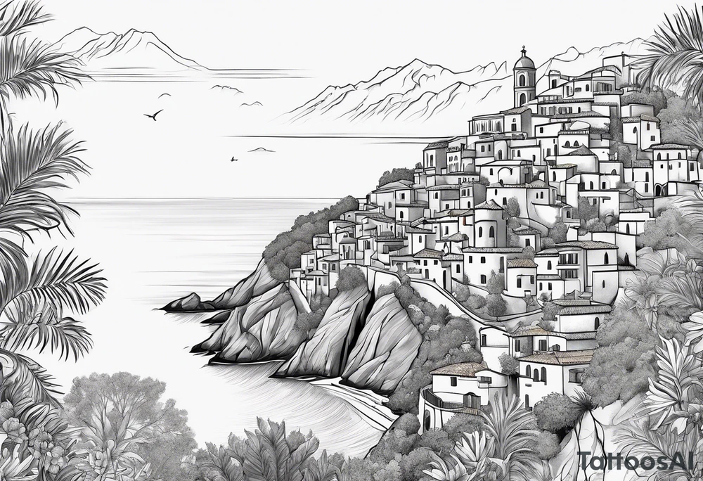 Outline of the region of  Calabria map tattoo idea