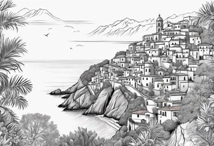Outline of the region of  Calabria map tattoo idea
