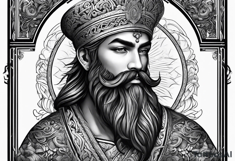 God with beard tattoo idea