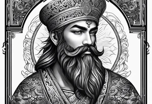 God with beard tattoo idea