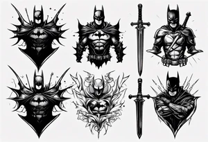 Dark knight with two swords tattoo idea