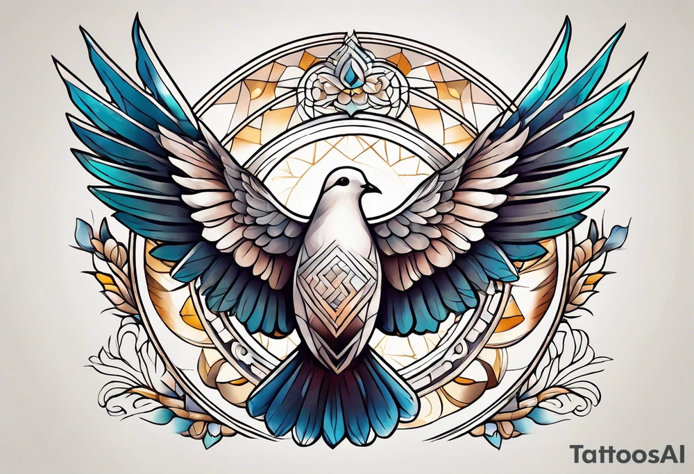 vintage dove tattoo idea