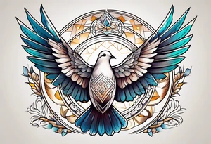 vintage dove tattoo idea