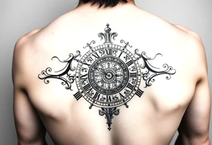 vintage roman numerals within ornate clockwork mechanism tattoo idea