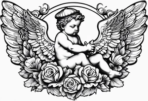 Cherub no flowers tattoo idea
