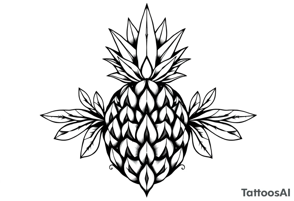 Majestic crown pineapple ,vagina, anus tattoo idea