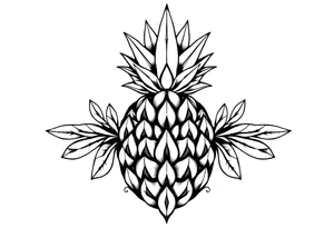 Majestic crown pineapple ,vagina, anus tattoo idea