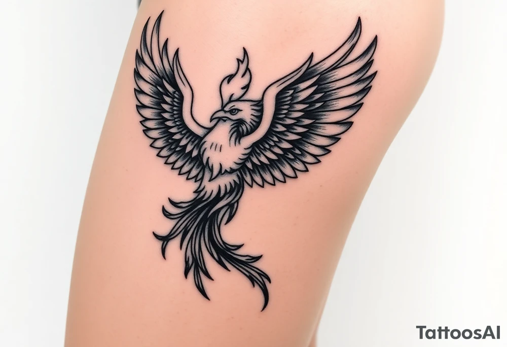 phoenix with fire and eagle tattoo idea