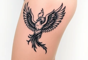 phoenix with fire and eagle tattoo idea
