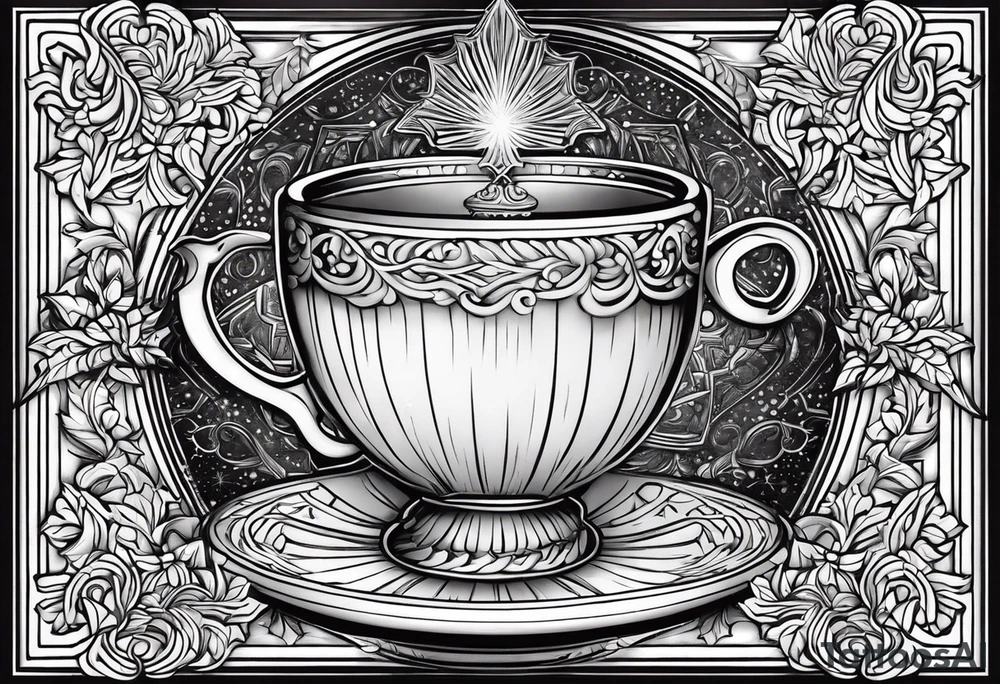 20 oz cup Christmas motif with a blank spot to engrave a name in the middle tattoo idea