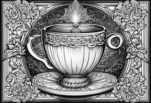 20 oz cup Christmas motif with a blank spot to engrave a name in the middle tattoo idea