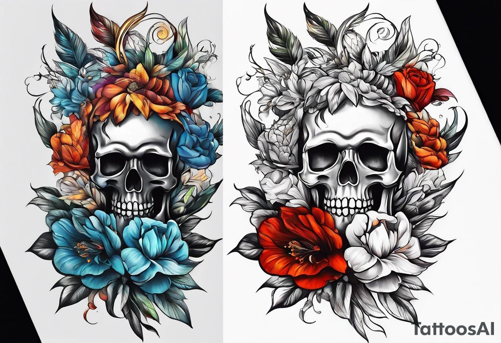 Flower fire for a male tattoo tattoo idea