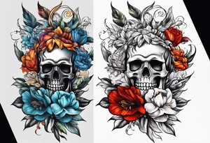 Flower fire for a male tattoo tattoo idea