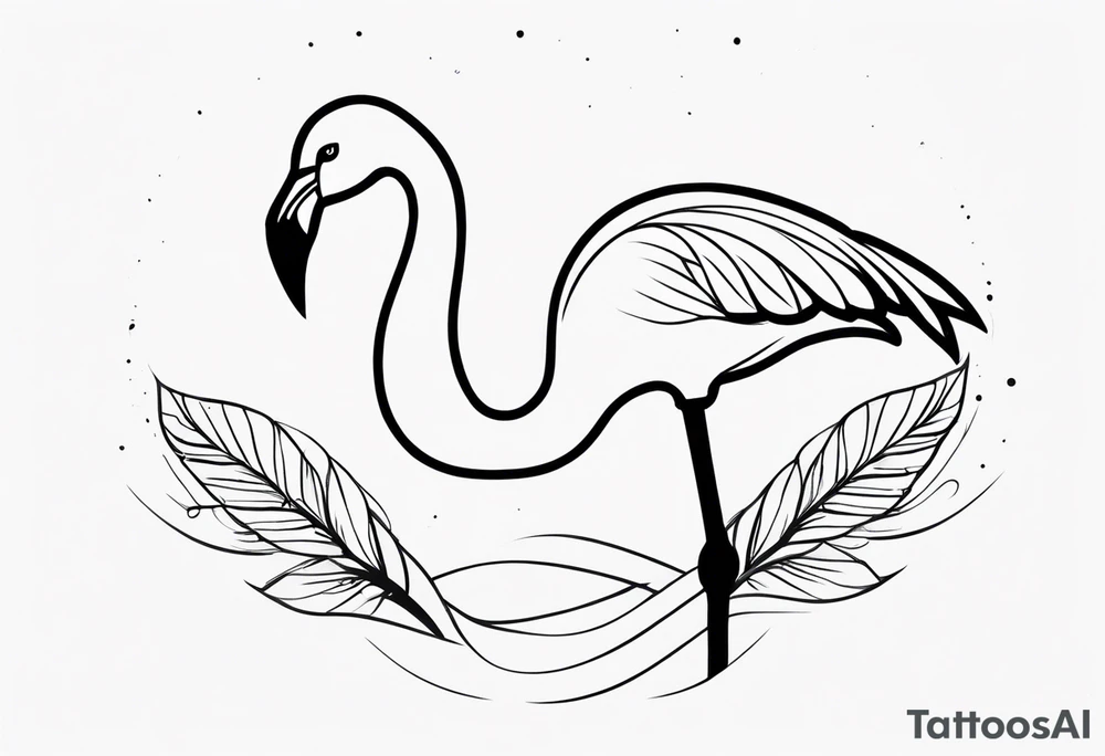 cute flamingo tattoo idea