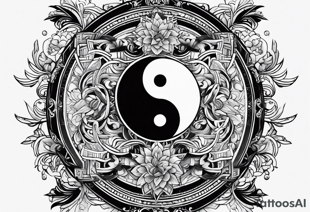 sword consistency ying yang tattoo idea