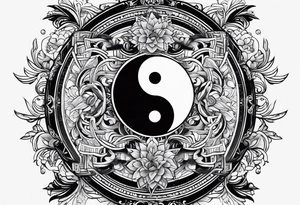 sword consistency ying yang tattoo idea