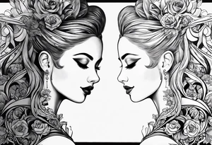 a heart split in half with Matilda whiten in one have an Weston Whiten in the other tattoo idea