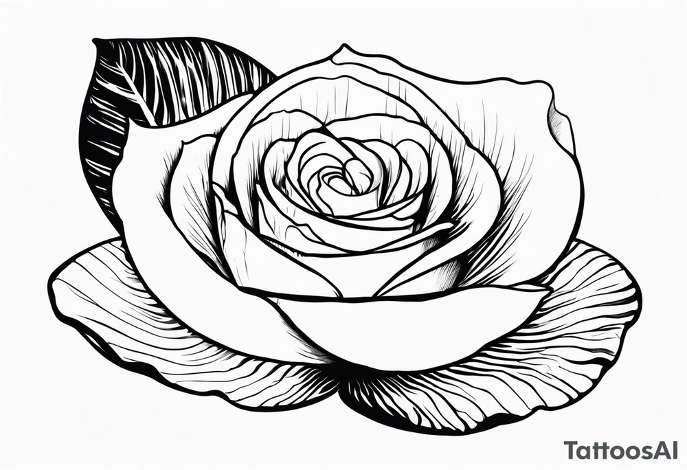 Shell with rose tattoo idea
