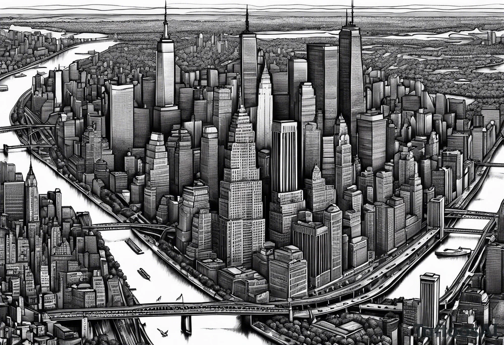 map of New York tattoo idea