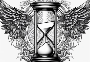 hourglass with wing carpe diem for men tattoo idea