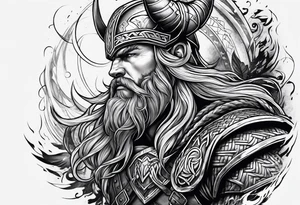 Viking Thor fighting tattoo idea