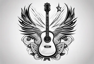 Cricket, Guitar, sport tattoo idea