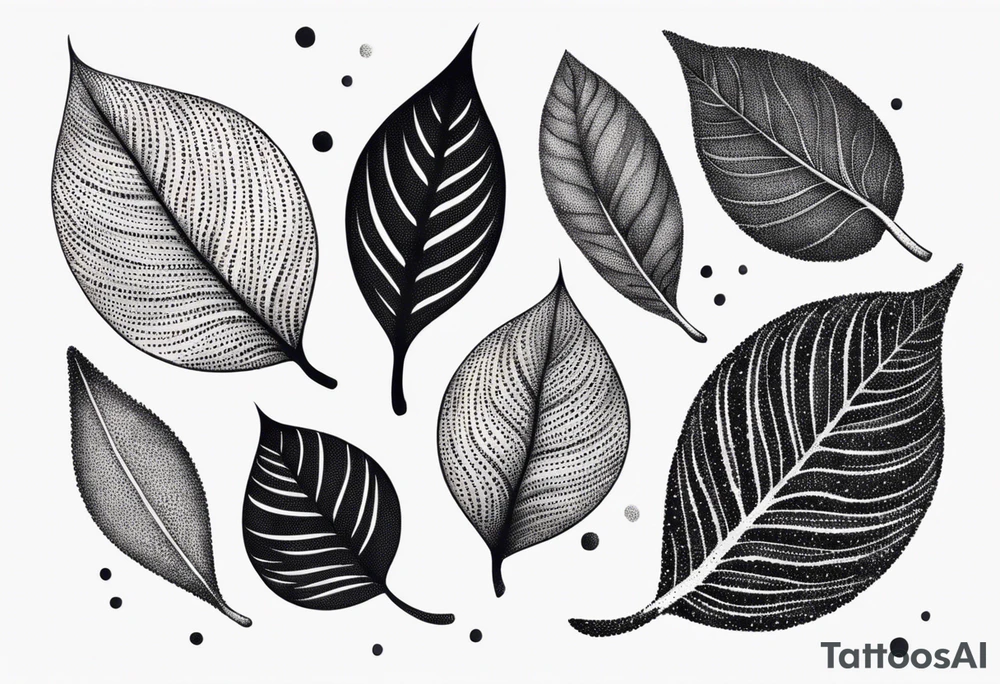 very simple design of leaves with flow tattoo idea