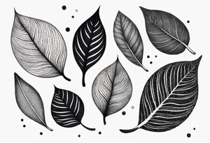 very simple design of leaves with flow tattoo idea
