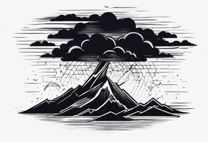 Simple lightening storm on left shoulder tattoo idea