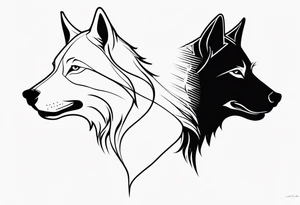 half left lone wolf face, lonely but wise tattoo idea
