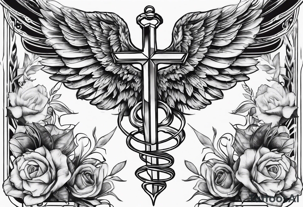 Staff of caduceus tattoo idea