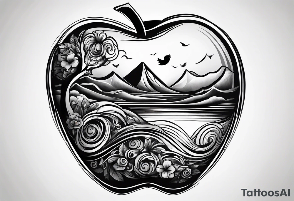 Apple, “Apple of my eye”, dad tattoo idea