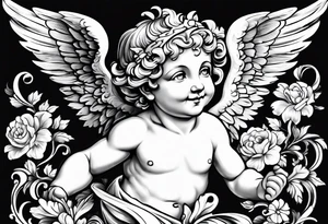 one putti smiling tattoo idea