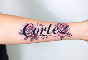 The name Cortez with roses tattoo idea