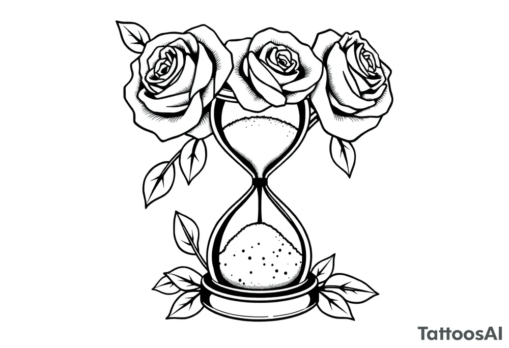 Roses money sandtimer tattoo idea