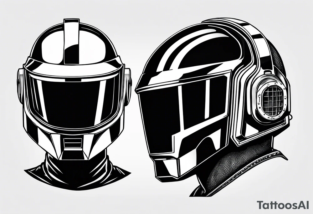 The two Daft Punk masks tattoo idea